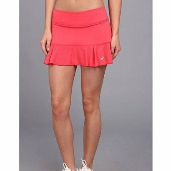 Nike 598336-410 Dri Fit Flirty Midnight Navy Blue Knit Skirt Skort Womens Large - Picture 11 of 11